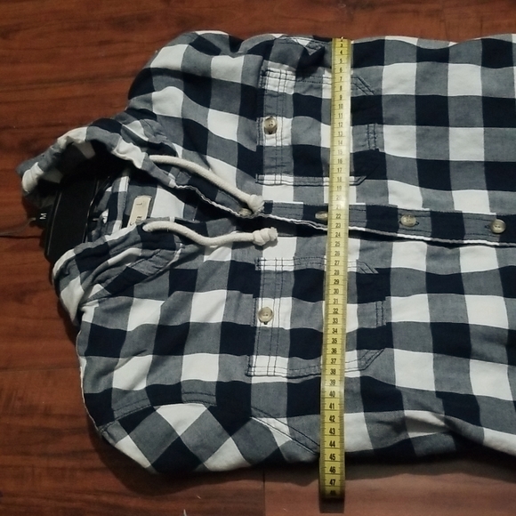 Hollister - Flannel hoodie, Size - L(M) - white with black/grey pattern - Picture 9 of 10